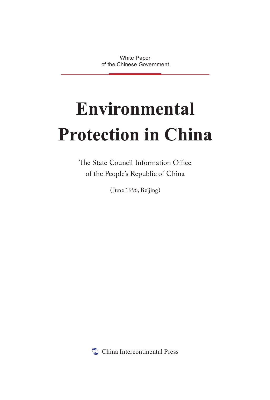 Environmental Protection in China