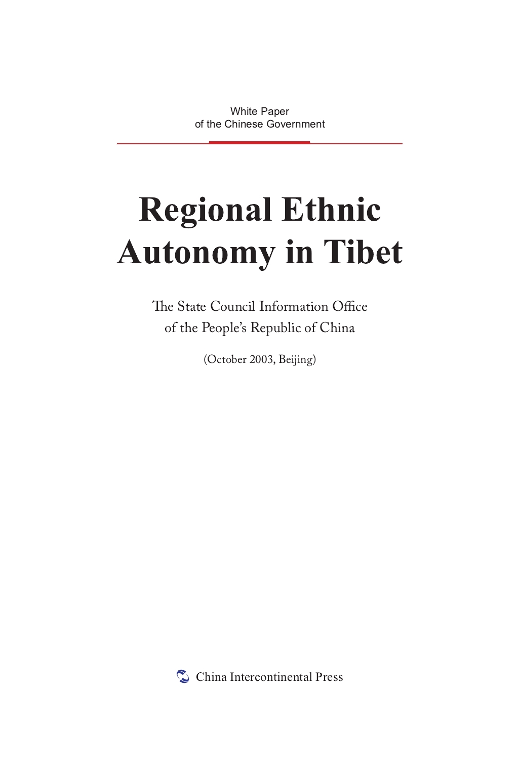 Regional Ethnic Autonomy in Tibet