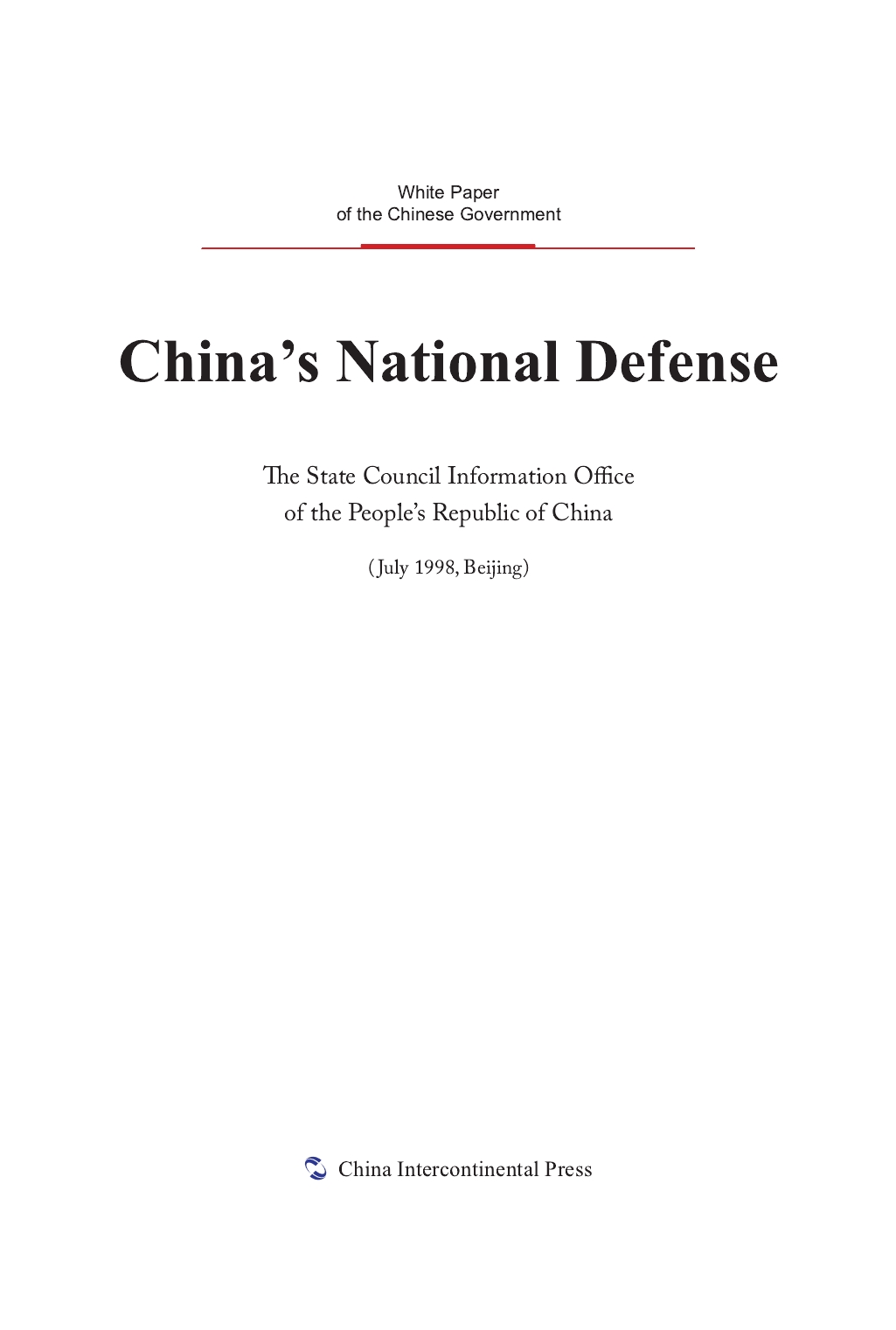 China's National Defense