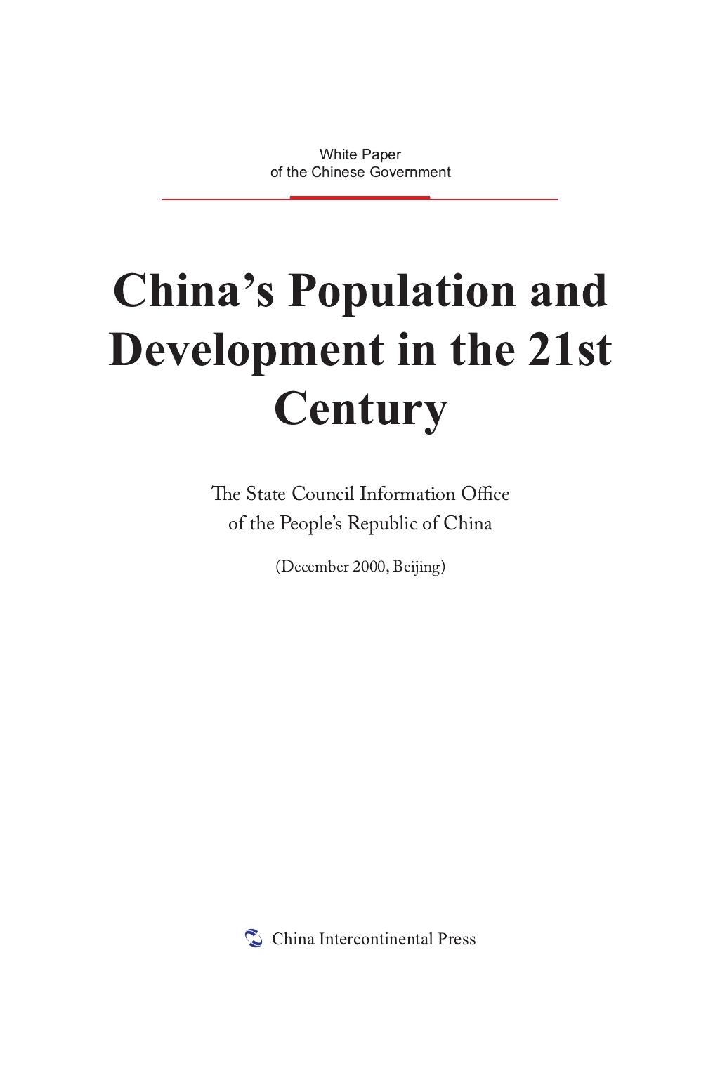 China's Population and Development in the 21st Century